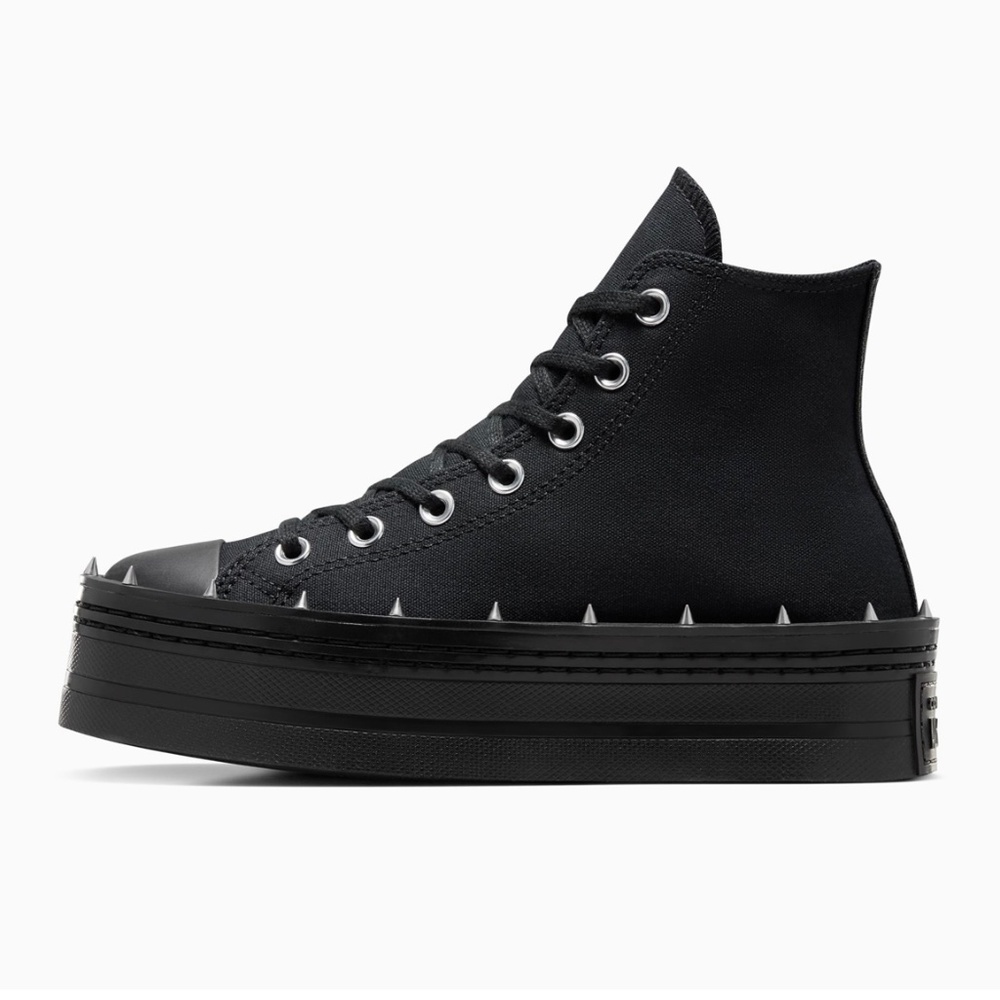 Converse Chuck Taylor All Star Modern Lift Platform Studded Black size 8.5 NEW - Picture 2 of 12